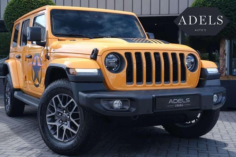 Oranje, metallic lak Gebruikt 2021 Jeep Wrangler Unlimited 80th Anniversary SUV | € 58.995 (Super prijs) - Afbeelding 1/4