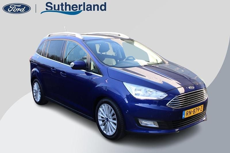 Blauw Gebruikt 2018 Ford Grand C-Max Titanium MPV | € 8.950 (Super prijs) - Afbeelding 1/4