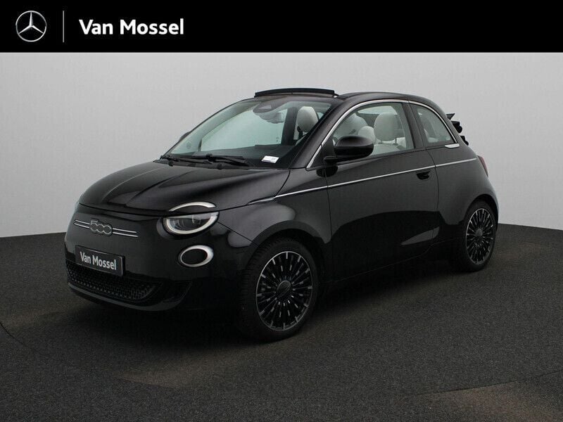 Zwart Gebruikt 2023 Fiat 500e La Prima Cabriolet | € 24.900 (Eerlijke prijs) - Afbeelding 1/4