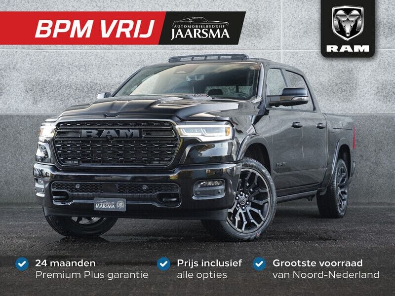 Zwart Nieuw 2024 Dodge Ram Limited Pickup | € 94.550 (Eerlijke prijs) - Afbeelding 1/4
