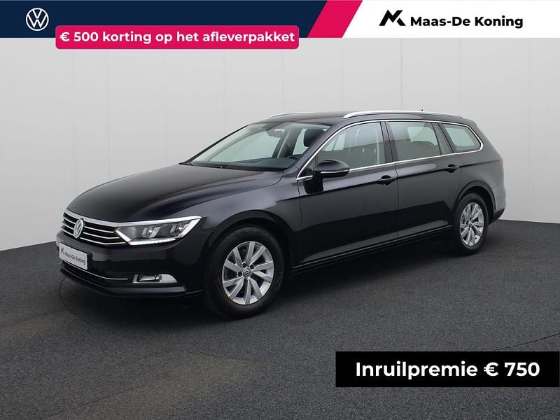 Zwart Gebruikt 2018 VW Passat Comfortline Stationwagen | € 19.540 (Super prijs) - Afbeelding 1/4