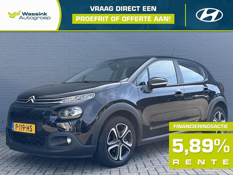 Zwart Gebruikt 2019 Citroën C3 PureTech Hatchback | € 11.440 (Eerlijke prijs) - Afbeelding 1/4