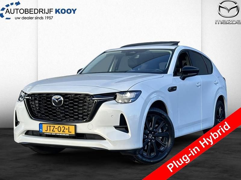 Rhodium white (wit metallic) Occasion 2022 Mazda CX-60 Homura-Line SUV | € 38.950 (Eerlijke prijs) - Afbeelding 1/4