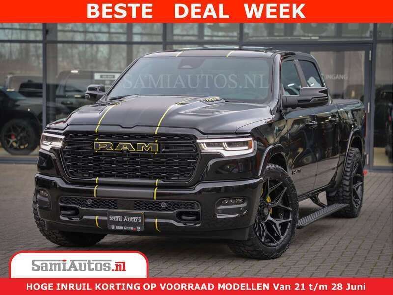 Zwart Nieuw 2024 Dodge Ram Limited Pickup | € 93.950 (Eerlijke prijs) - Afbeelding 1/4