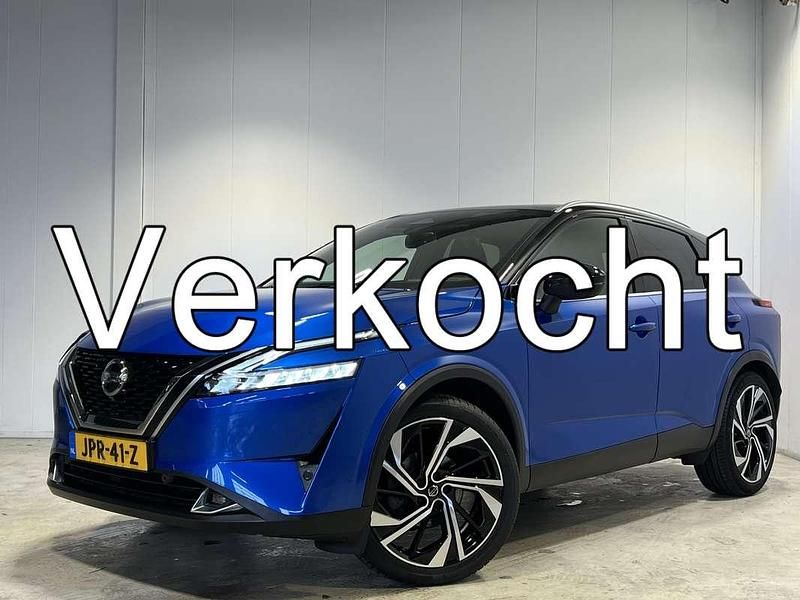 Blauw (metallic) Occasion 2022 Nissan Qashqai Tekna+ SUV | € 28.740 (Eerlijke prijs) - Afbeelding 1/4