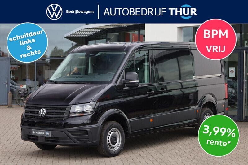 Zwart Nieuw 2024 VW Crafter Trendline Van | € 39.950 (Goede deal) - Afbeelding 1/4