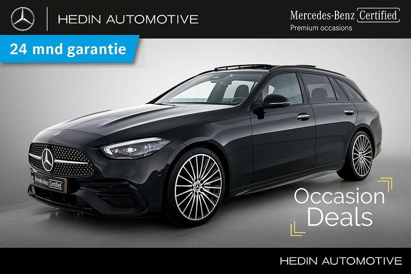 Zwart Occasion 2021 Mercedes C200 AMG line Stationwagen | € 37.900 (Duur) - Afbeelding 1/3