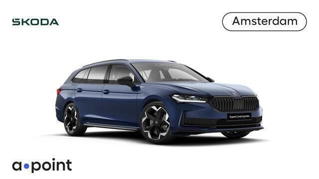 Blauw Nieuw 2025 Skoda Superb Business Line Stationwagen | € 56.918 (Iets duurder) - Afbeelding 1/4