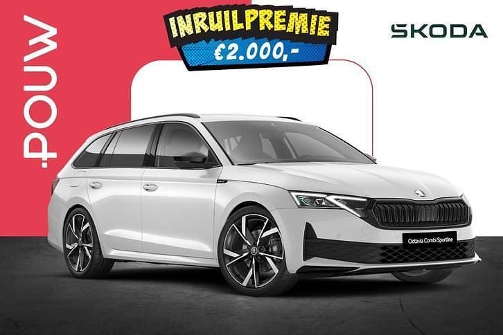 Wit Nieuw 2025 Skoda Octavia SportLine Stationwagen | € 47.950 (Eerlijke prijs) - Afbeelding 1/4