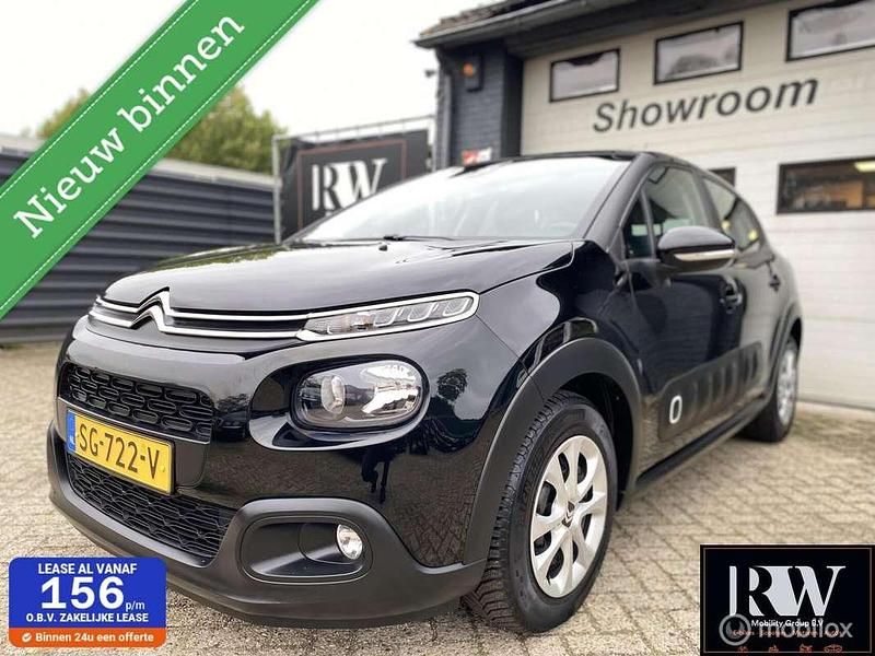 Zwart Gebruikt 2018 Citroën C3 PureTech Hatchback | € 9.495 (Goede deal) - Afbeelding 1/4