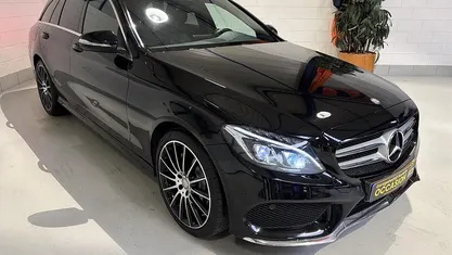 Zwart Occasion 2016 Mercedes C180 AMG line Stationwagen | € 14.850 (Super prijs)