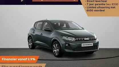 Nieuw Dacia Sandero Expression 101 PK (74 kW) 2025 Groen Hatchback