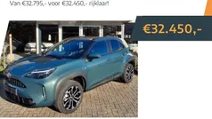 Groen Nieuw 2025 Toyota Yaris SUV | € 32.450 (Eerlijke prijs)