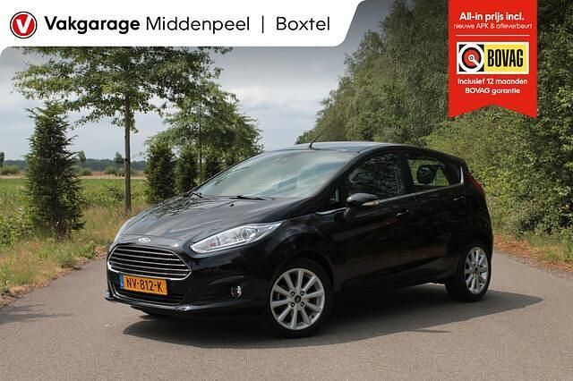 Zwart (metallic) Gebruikt 2017 Ford Fiesta Titanium Hatchback | € 9.750 (Super prijs) - Afbeelding 1/4