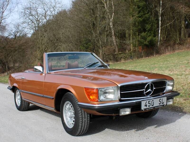 Goudbyzanzgold met. Gebruikt 1972 Mercedes SL450 Cabriolet | € 47.900 - Afbeelding 1/4