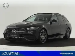 Zwart, metallic lak Nieuw 2024 Mercedes C180 AMG line Plus Stationwagen | € 71.351 (Iets duurder)