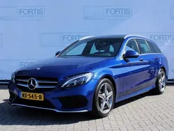 Blauw, metallic lak Gebruikt 2017 Mercedes C180 Business Stationwagen | € 21.500 (Eerlijke prijs)