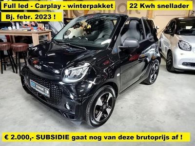 tweedehands Smart ForTwo Electric Drive cabrio EQ Comfort PLUS 22 kwh snellader - Carplay - winterpakket