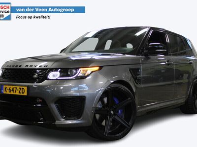 tweedehands Land Rover Range Rover Sport 5.0 V8 Supercharged SVR | 508 PK | Panorama dak | Meridian Audio | 23'' LM | F1 flippers | Elektr. trekhaak | Suede hemel zwart | Schaalstoelen + verwarming en ventilatie | Standkachel | Stuurverwarming | Apple carplay | Range