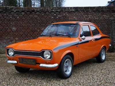 tweedehands Ford Escort Mexico 1600 GT Mk1 Delivered new in Switzerland, A "bare-metal" restoration and complete overhaul carried out by a Swiss specialist, 1200 km driven after the restoration, A sought-after sporting classic, Livery in Signal Orange (O KN) wit