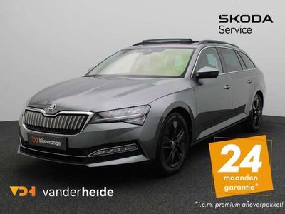 tweedehands Skoda Superb Combi 1.4 TSI iV Business Edition Plus 218PK DSG Panoramdak, standkachel, achteruitrijcamera, elek. stoelen, side assist, stuur/stoelverwarming, 17'' lichtmetaal