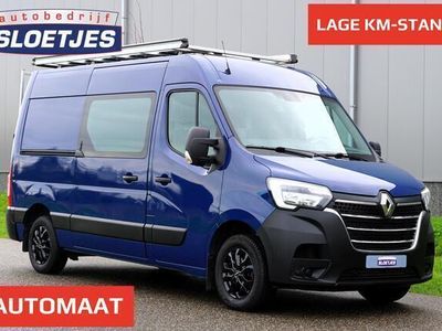 tweedehands Renault Master T35 2.3 dCi L2H2 Energy Comfort Automaat 180 pk |Topstaat |Camera |Trekhaak |Sensoren |Climate |Cruise |Imperiaal |Opstap |EURO6-D | Geveerde Stoel |Blauw |LED |Bluetooth