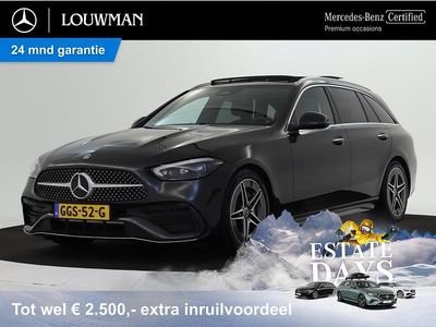 Metallic paint graphite grey (donker grijs metallic) Occasion 2024 Mercedes C180 AMG line Stationwagen | € 43.950 (Iets duurder)