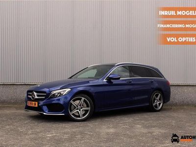 Blauw, metallic lak Occasion 2015 Mercedes C400 AMG line Stationwagen | € 27.900 (Iets duurder)