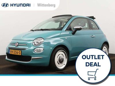 tweedehands Fiat 500C 80 PK TWINAIR TURBO ANNIVERSARIO | CLIMA | NAVI | CRUISE | CHROMEN SPIEGELS | CABRIOLET | VINTAGE WHITE WALLS | CHROME PACK | PDC | LEDER | COMPLEET |