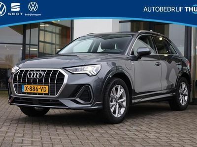 tweedehands Audi Q3 45 TFSI e S edition 180KW/245PK DSG, S-Line, keyless acces, elektrische achterklep, LED Plus met dynamische richtingaanwijzers, adaptieve cruise control, phone box, smartphone interface, Virtual cockpit, aluminium dakrailing, parking plu