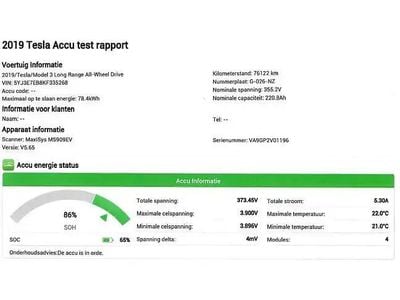 Rood Occasion 2019 Tesla Model 3 Long Range AWD Sedan | € 22.595 (Eerlijke prijs)