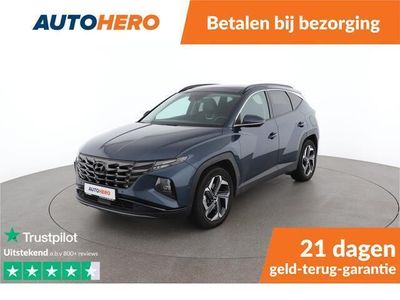 tweedehands Hyundai Tucson 1.6 T-GDI HEV Premium Sky 230PK | UJ79038 | Dealer Onderhouden | Navi | Apple | LED | Leder | Digital Dash | Adaptive Cruise | Stoelverwarming V+A | Climate | Lichtmetaal |