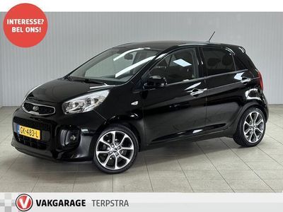 tweedehands Kia Picanto 1.2 CVVT First Edition /4-Cilinder! /LED Dagrijverl. /16"LMV /Climat /Cruise /Elek. pakket /Bluetooth /Isofix /Extra getint glas /Multi. LEDER Stuur /Mistlampen.