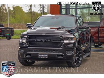 tweedehands Dodge Ram RAM PICKUP ZO GOED ALS NIEUW | ADAPTIVE CRUISE | PANO | 360 CAMERA | VOLLE| ZWART MET ZWART | LARAMIE NIGHT EDITION | DC | 5.7 V8 HEMI | DUBBELE CABINE | 400 PK | 5 PERSOONS | BEDRIJFSAUTO | GRIJSKENTEKEN | EERSTE EIGENAAR |