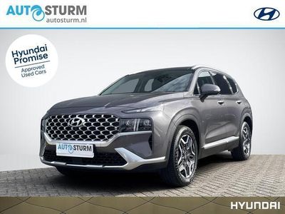 tweedehands Hyundai Santa Fe 1.6 T-GDI HEV Premium Sky 7p. | Panoramadak | Vol-Leder | Stuur- + Stoelverwarming | Head-Up Display | Premium Audio | Full-OPTIONS | Rijklaarprijs!