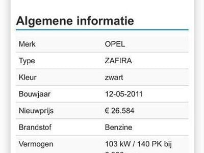 Gebruikt 2011 Opel Zafira MPV | € 1.750