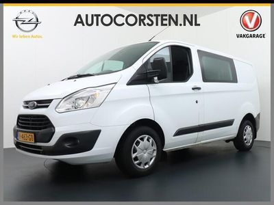 tweedehands Ford Transit Custom 270 2.0 TDCI L1H1 Trend DC Dubbele Cabine Trekhaak Navi Camera Schuifdeur+Ruit-rechts Parkeerhulp v/a Laaddeuren met glas Passagier-tweezit Adaptieve bochtverl Beeldscherm lcd 5.0 Bu-sp el verst/verw cruise control easy fuel mistl