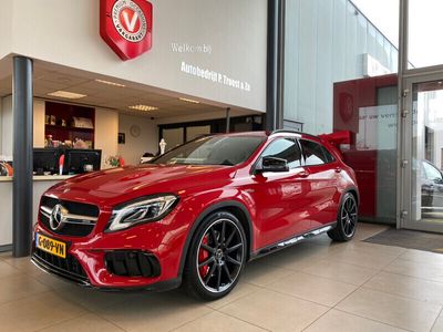 tweedehands Mercedes GLA45 AMG AMG Pakket,4Matic Premium,4x4,381 Pk,Automaat,Navigatie,Achteruitrijcamera,Stoelen Elektrischbedienbaar,Leder&Stoelverwarming,Keyless Entry,Climate&Cruisecontrol,Bluetooth met Spraakbediening,20 Inch Lmv