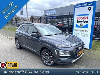 tweedehands Hyundai Kona 1.6 GDi DCT-automaat Hybride-EV Premium NL-auto met o.a. stoelverwarming/-ventilatie, HUD, LED, navigatie, camera, etc.