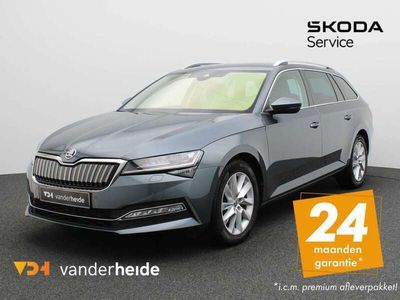 tweedehands Skoda Superb Combi 1.4 TSI iV Business Edition Plus 218PK DSG Trekhaak, Columbus, elek. stoelen, winterpakket Plus, virtual pedal, keyless, Matrix-LED, 17'' lichtmetaal