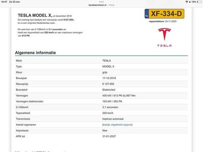 Grijs Occasion 2018 Tesla Model X SUV | € 34.500 (Eerlijke prijs)
