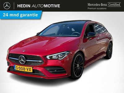 tweedehands Mercedes CLA180 Shooting Brake CLA Automaat AMG Line | Premium Pakket | Nightpakket | Panoramadak | LED | Sfeerverlichting | Keyless-Go | Spiegelpakket