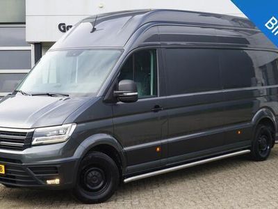 tweedehands VW Crafter 35 2.0 TDI 177pk L4H4 Highline 3-Zits LED Navi DAB Leder Geveerde stoel Side-bars Trekhaak 3000kg Trekgewicht!