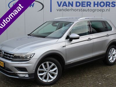 tweedehands VW Tiguan TIGUAN 1.4-150pk TSI Highline AUTOMAAT ! Keurig, goed onderhouden VW trekgewicht 1.800kg ! Volautm. airco dual, adaptive cruise cntrl, LM wielen, navigatie, telefoonvoorb., 'Dynaudio' soundsystem, trekhaak afneembaar, lane assist, alcan