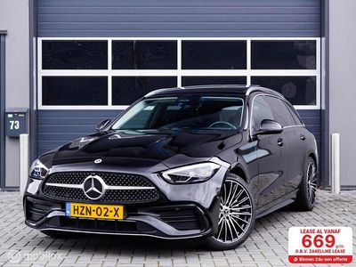 Zwart Gebruikt 2022 Mercedes C220 AMG line Stationwagen | € 41.750