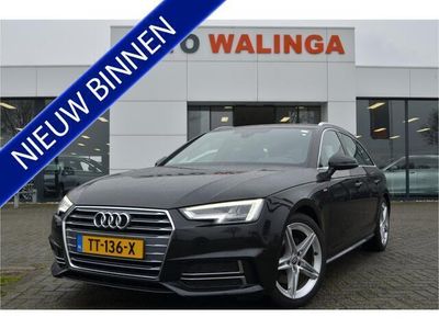 tweedehands Audi A4 Avant 1.4 TFSI 3x S-line Trekhaak wegklapbaar | 18'' LMV | Navi | Stoelverwarming | 1/2 leer | Bluetooth | Metallic zwart