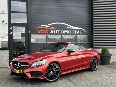 tweedehands Mercedes 200 C-KLASSE CabrioletAMG Comand | 360 Gr Camera | LED | Night | Alcantara Stuur | Stoelverwarming | Designo Hyacintrood | PRACHTIG!!