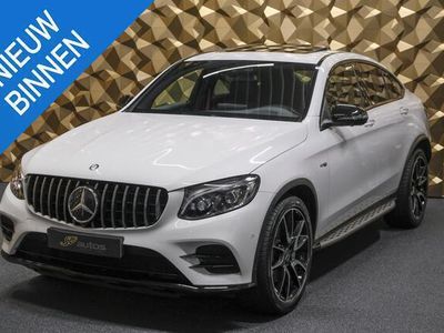 tweedehands Mercedes GLC43 AMG GLC-KLASSE CoupéAMG 367pk 4Matic Schuifdak Luchtvering Nightpakket Burmester Distronci+ Stuurassistent Sportleder+Memory Ambientlight 360 Camera 21" LMV