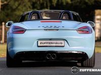 tweedehands Porsche Boxster GTS 3.4 PDK in Gulfblue folie topcombinatie