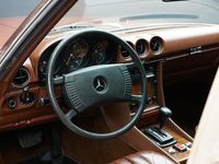 tweedehands Mercedes SL280 W107 European bumpers/headlights, Milan Brown Metallic, Brown leather, Automatic gearbox, Poduction-date Nov-1978, Option 870 electric seat heater